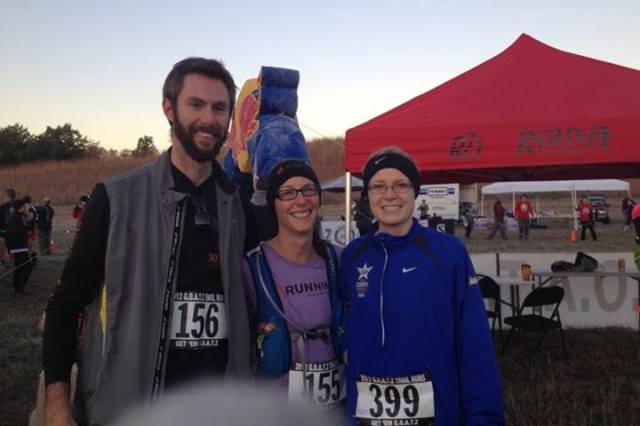 Chris, me and Christine at the start. It was chilly.